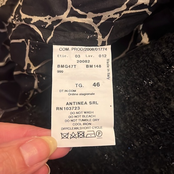 ARMANI COLLEZIONI Black Tweed Wool/Silk Sparkly Suit  Gorgeous - Picture 13 of 14